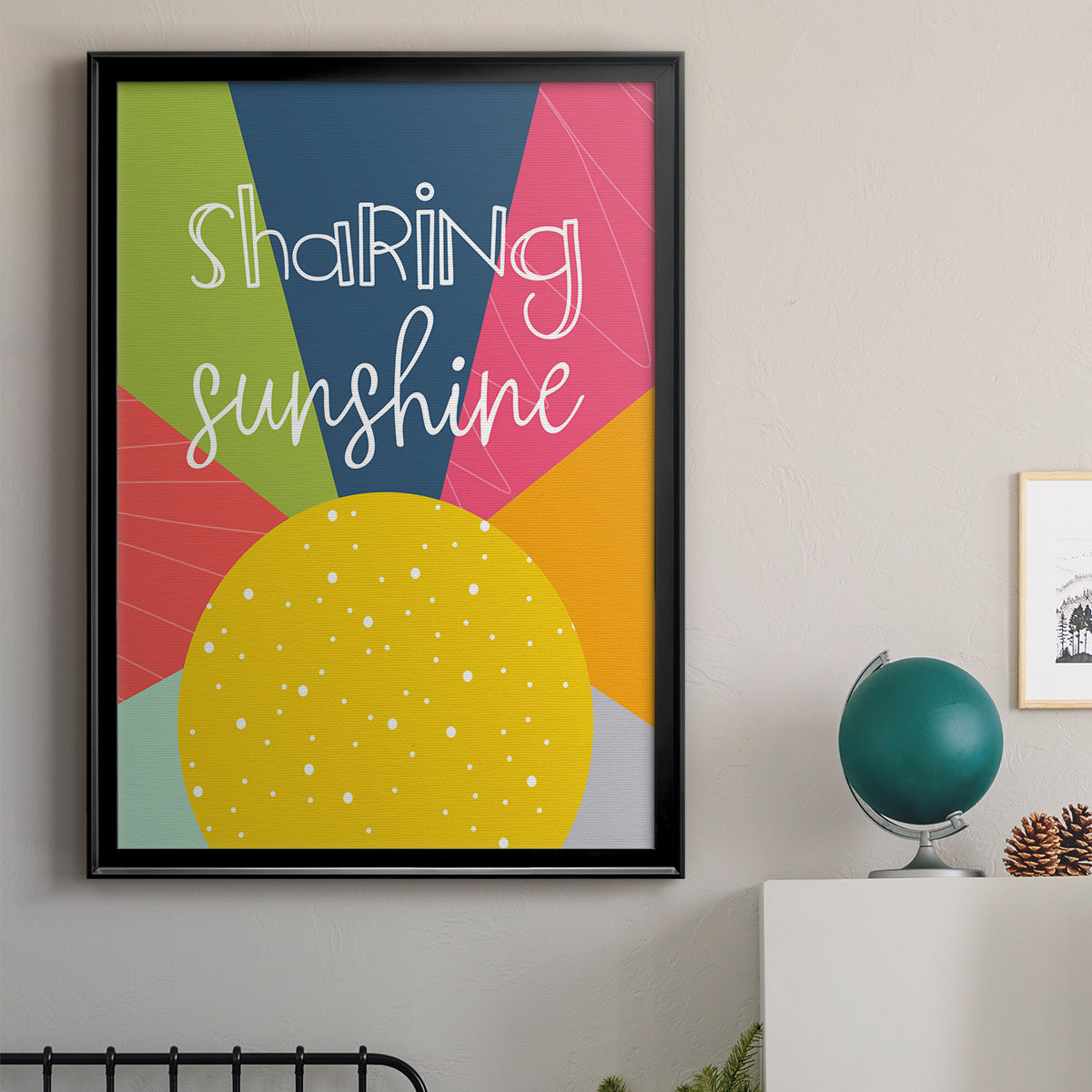 Sharing Sunshine - Modern Framed Canvas Print