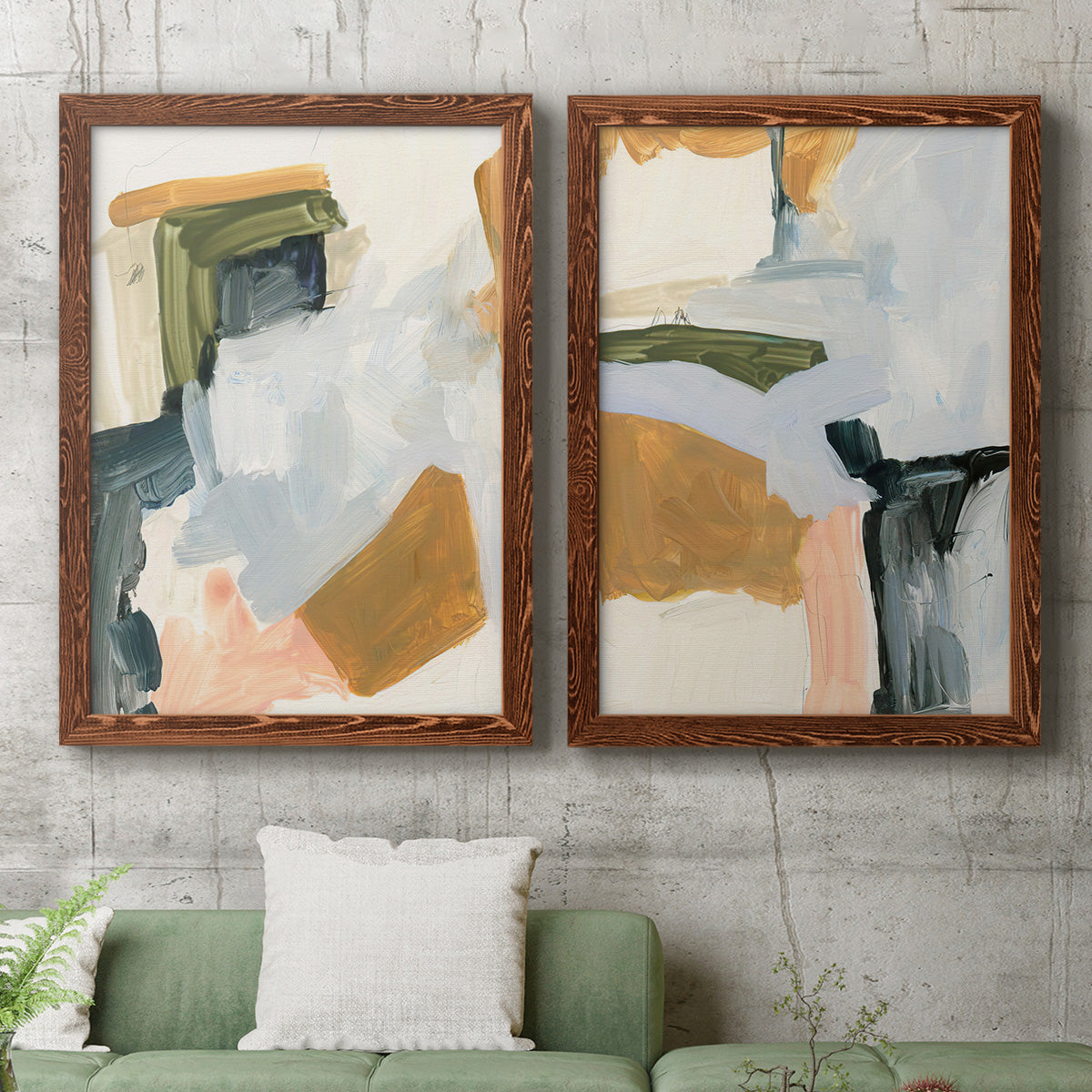 Palette Meld I - Premium Framed Canvas 2 Piece Set - Ready to Hang