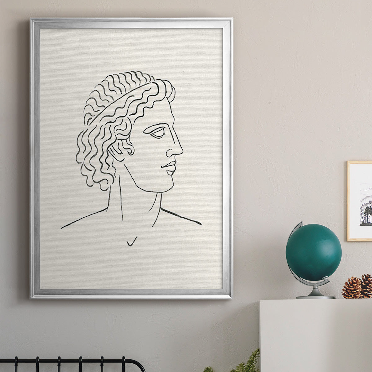 Greek Busts I - Modern Framed Canvas Print