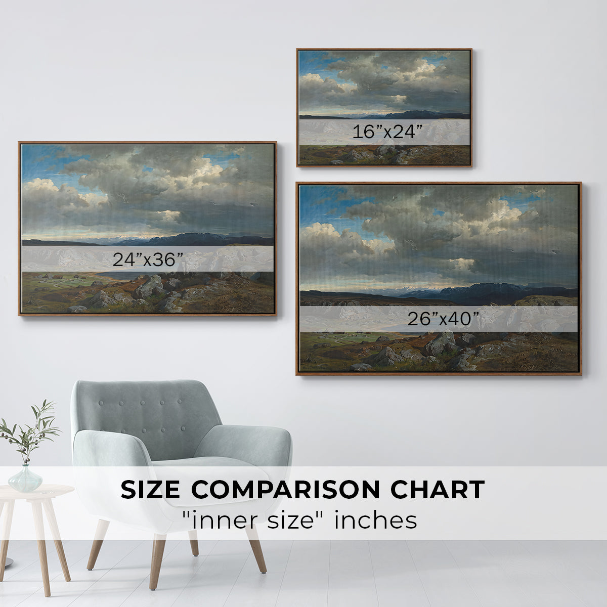 Norwegian Highlands, 1857 - Floater Framed Canvas Print