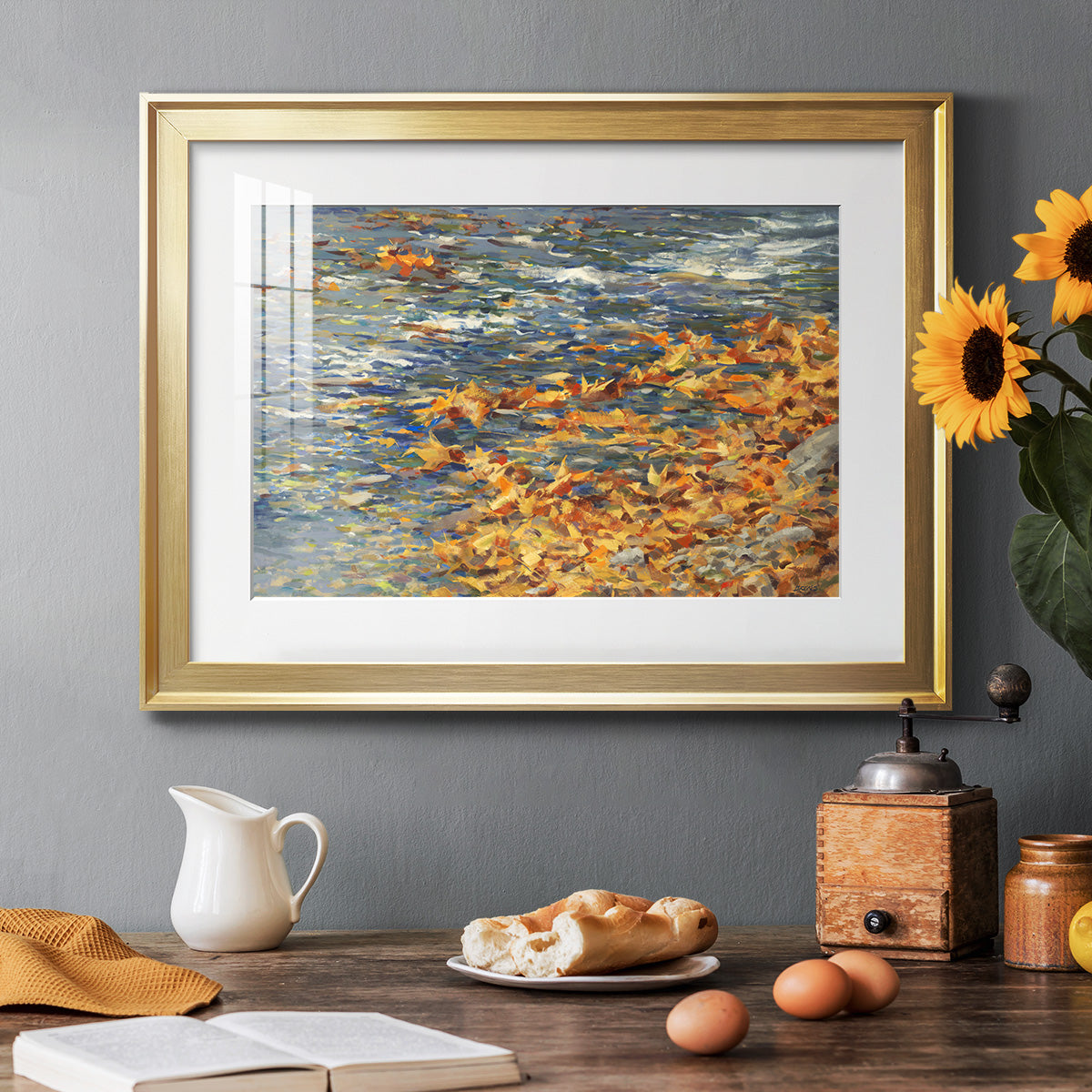 Autumn Creek - Modern Framed Art Print