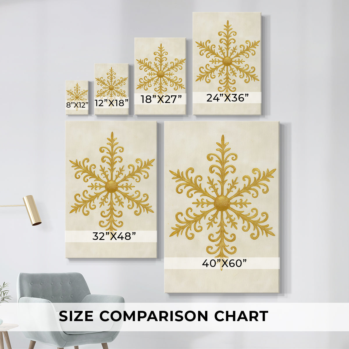 Tinsel-Gold Night Square - Canvas Art Print