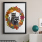 Raccoons Autumn Leaf Wreath - Modern Framed Canvas Print