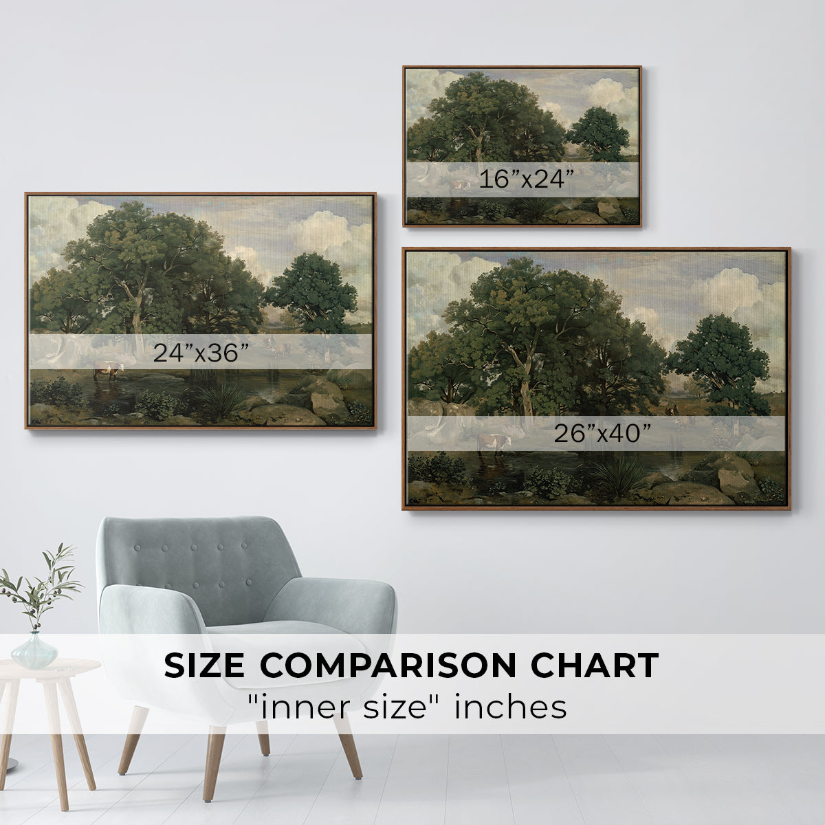 Forest of Fontainebleau, 1846 - Floater Framed Canvas Print