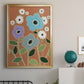 Woodblock Floral IV - Modern Framed Canvas Print