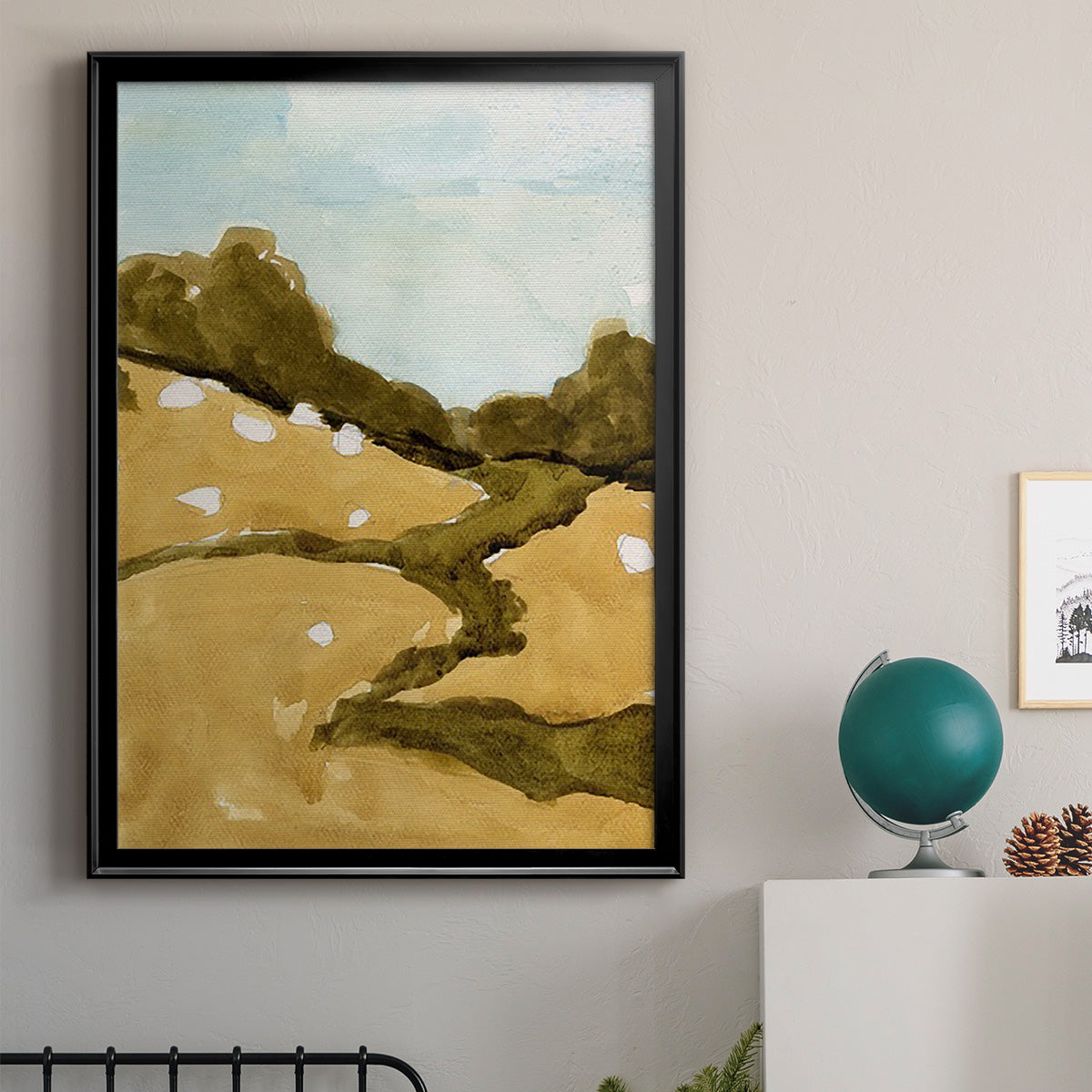 Scattered Sheep II - Modern Framed Canvas Print