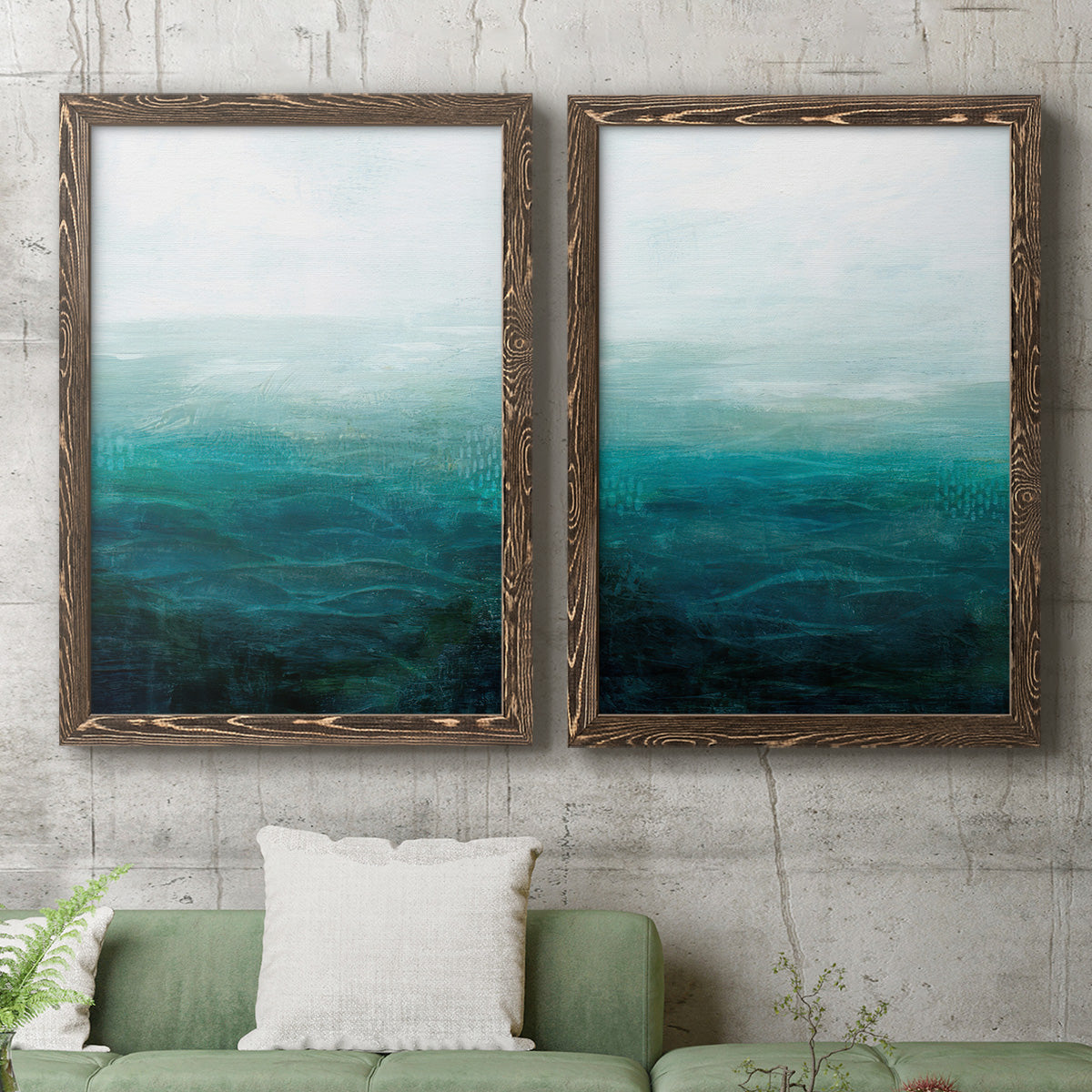 Drifting Sea I - Premium Framed Canvas 2 Piece Set - Ready to Hang