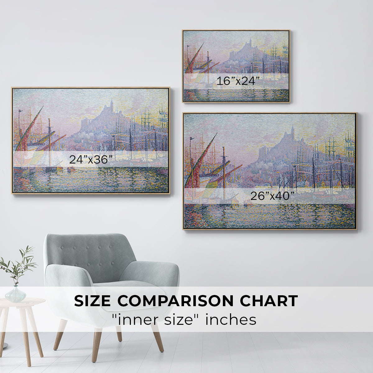 The Port of Marseille, 1905 - Floater Framed Canvas Print
