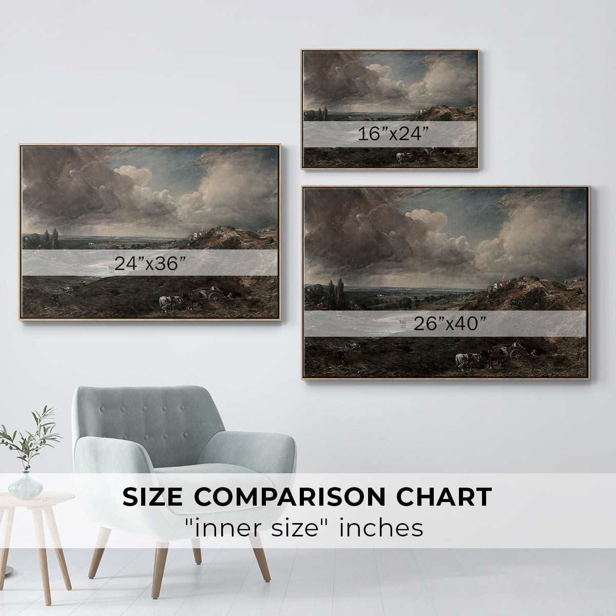Branch Hill Pond, Hampstead Heath, c. 1828 - Floater Framed Canvas Print
