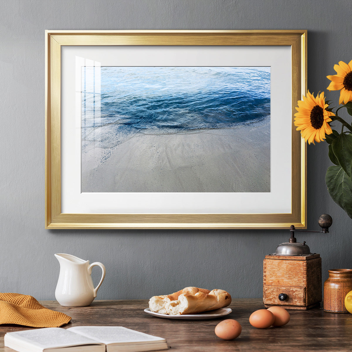 Aegean Blue Water - Modern Framed Art Print