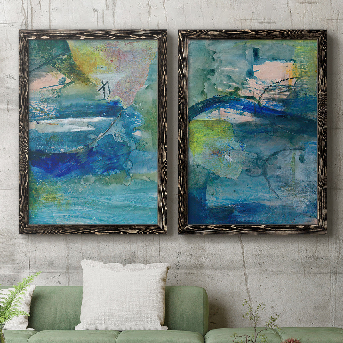 Spring Winds VII - Premium Framed Canvas 2 Piece Set - Ready to Hang