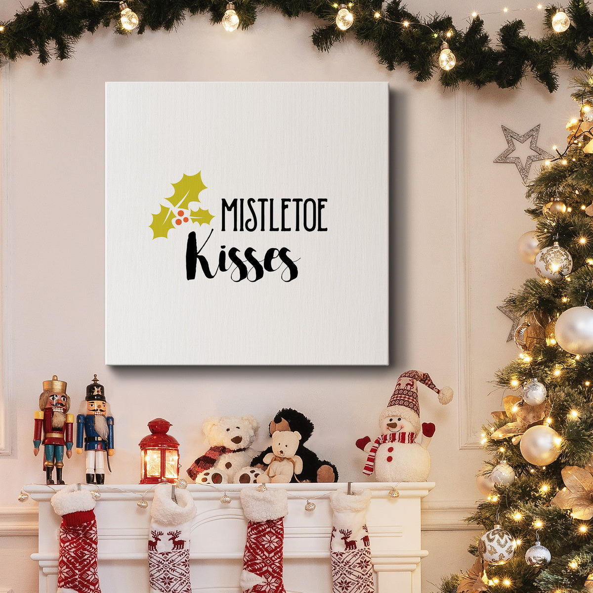 Mistletoe Kisses-Premium Gallery Wrapped Canvas - Ready to Hang