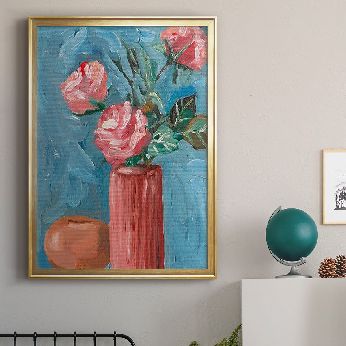 Rosa Blooms II - Modern Framed Canvas Print