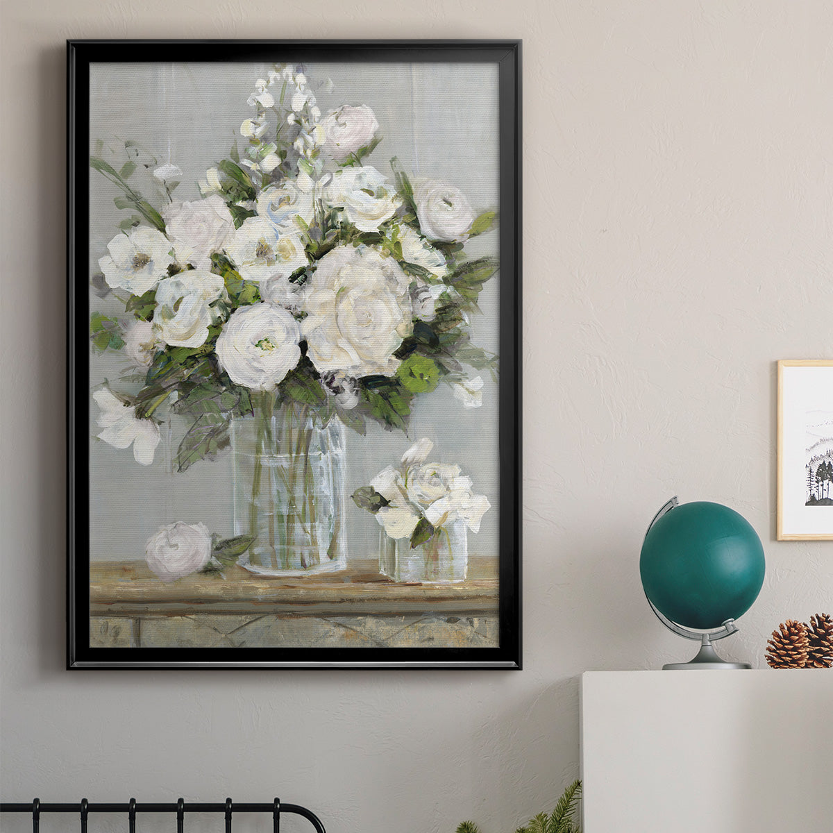 Cottage Whites - Modern Framed Canvas Print