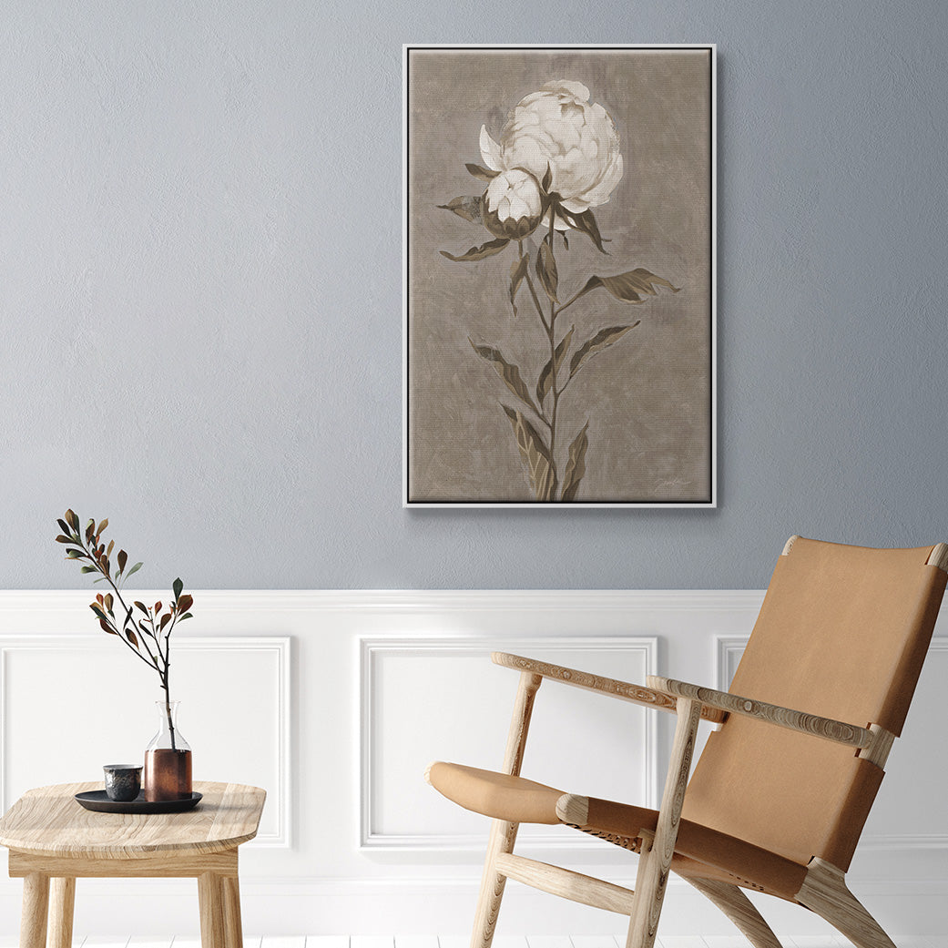 Pretty as a Peony II - Framed Premium Gallery Wrapped Canvas L Frame - Ready to Hang