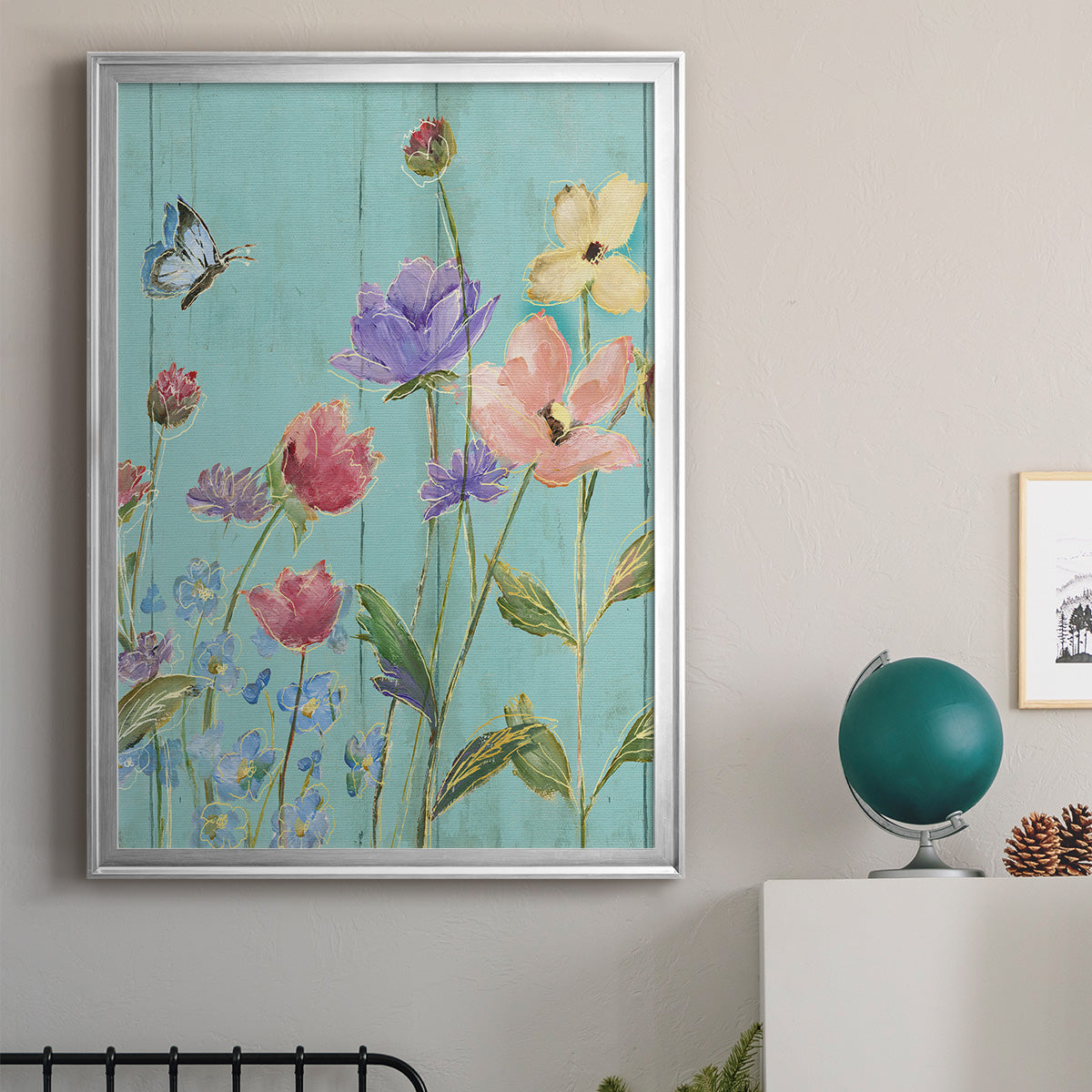 Wildflower Flutter III - Modern Framed Canvas Print