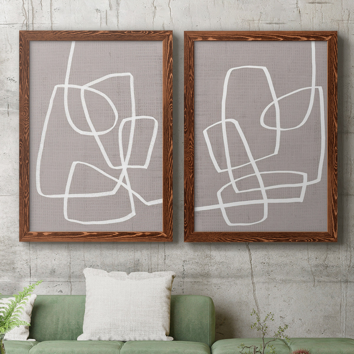 Linen Roundabout I - Premium Framed Canvas 2 Piece Set - Ready to Hang