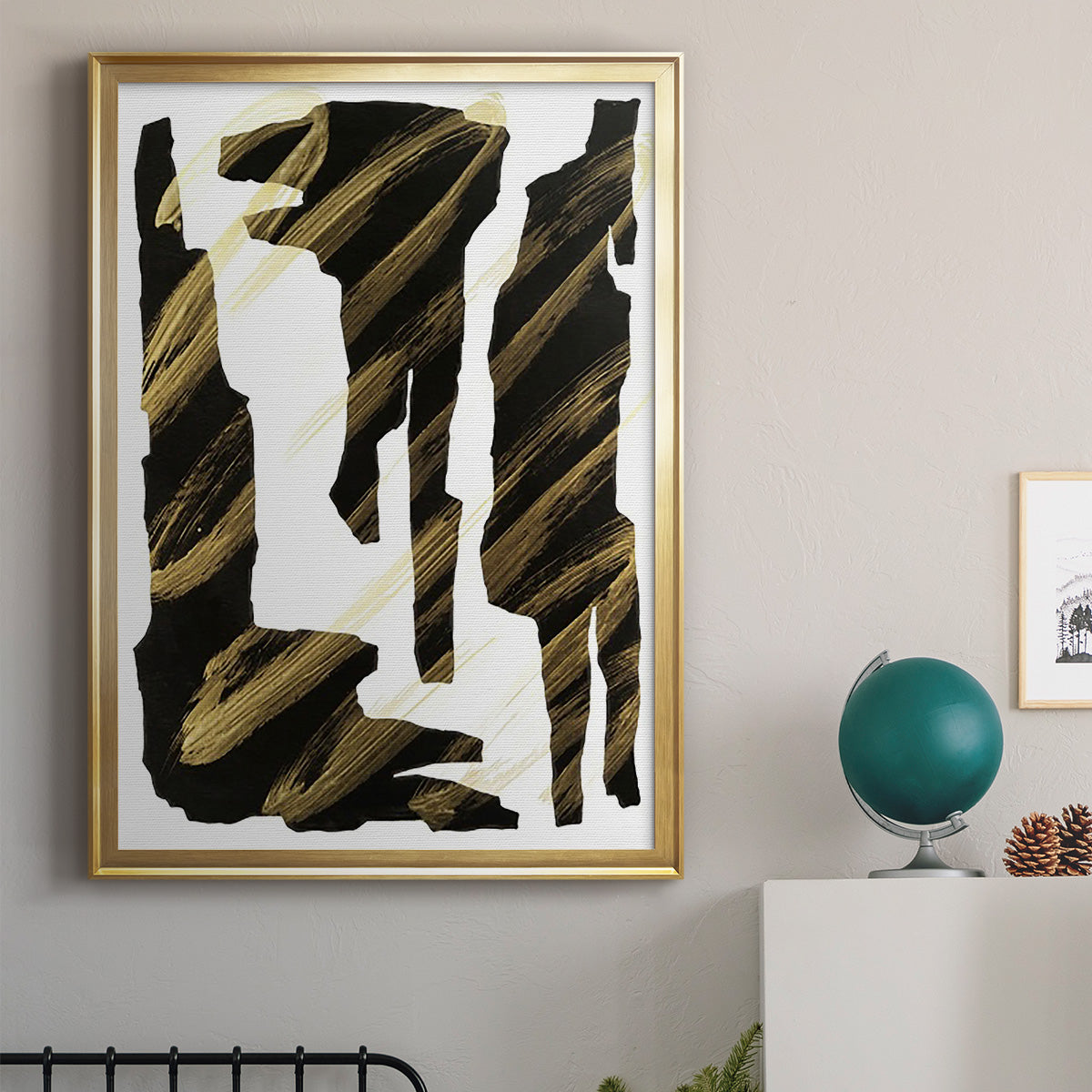 Onyx Obelisks III - Modern Framed Canvas Print