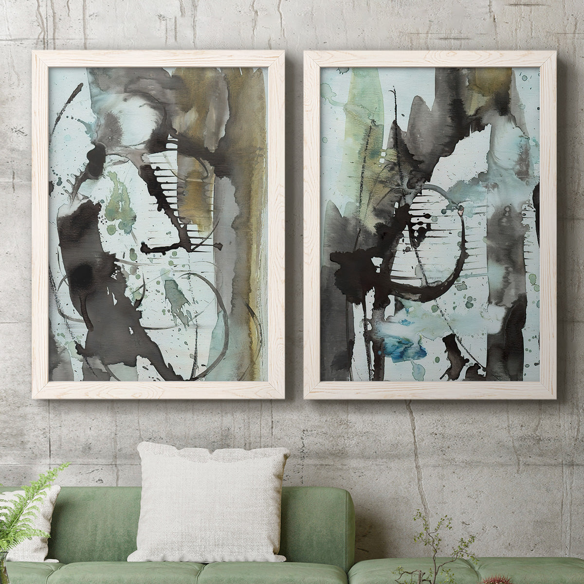 Lyrical Abstract I - Premium Framed Canvas 2 Piece Set - Ready to Hang