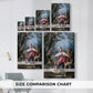 Size comparison chart for canvas art prints, showing multiple size options.
