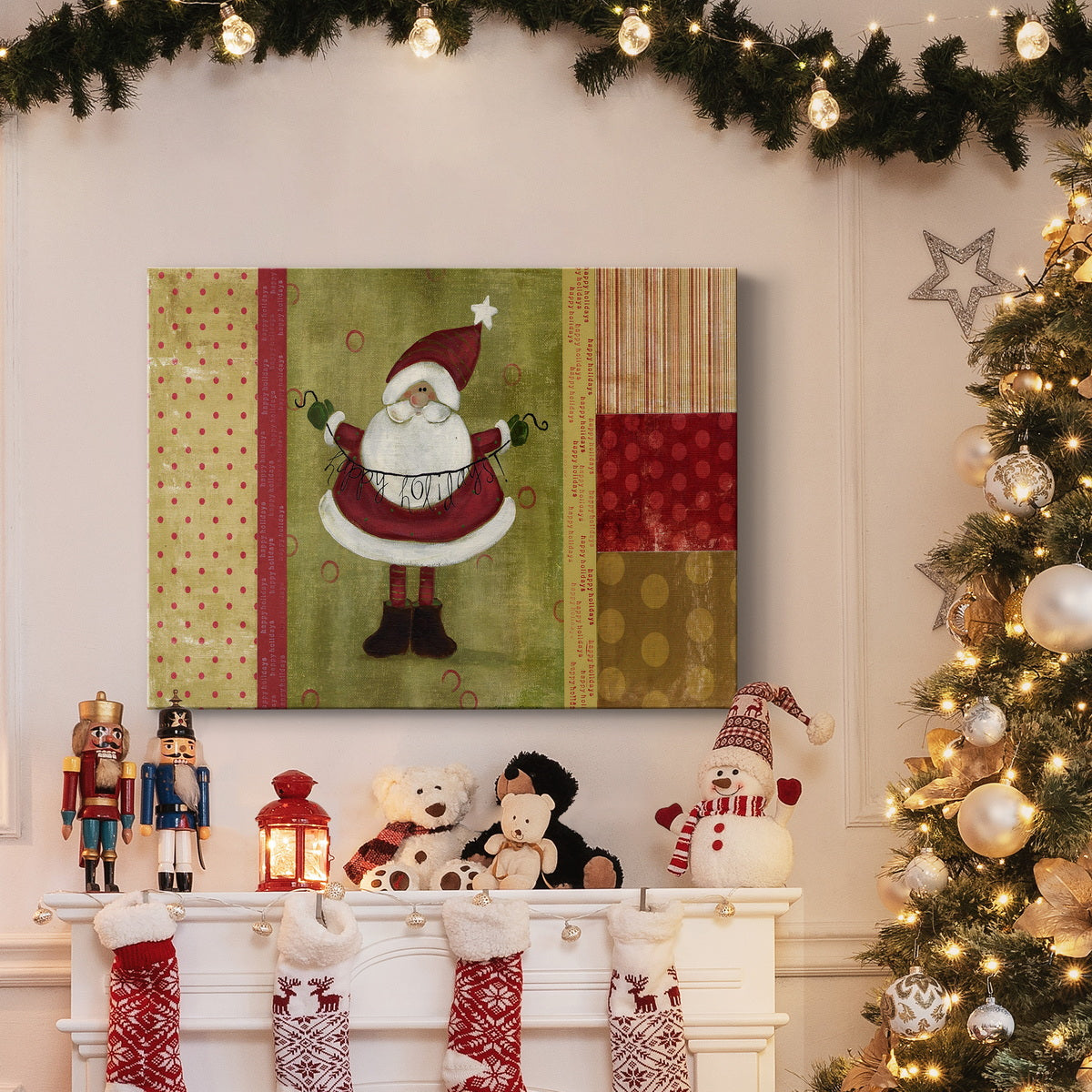 Holiday Santa - Premium Gallery Wrapped Canvas  - Ready to Hang