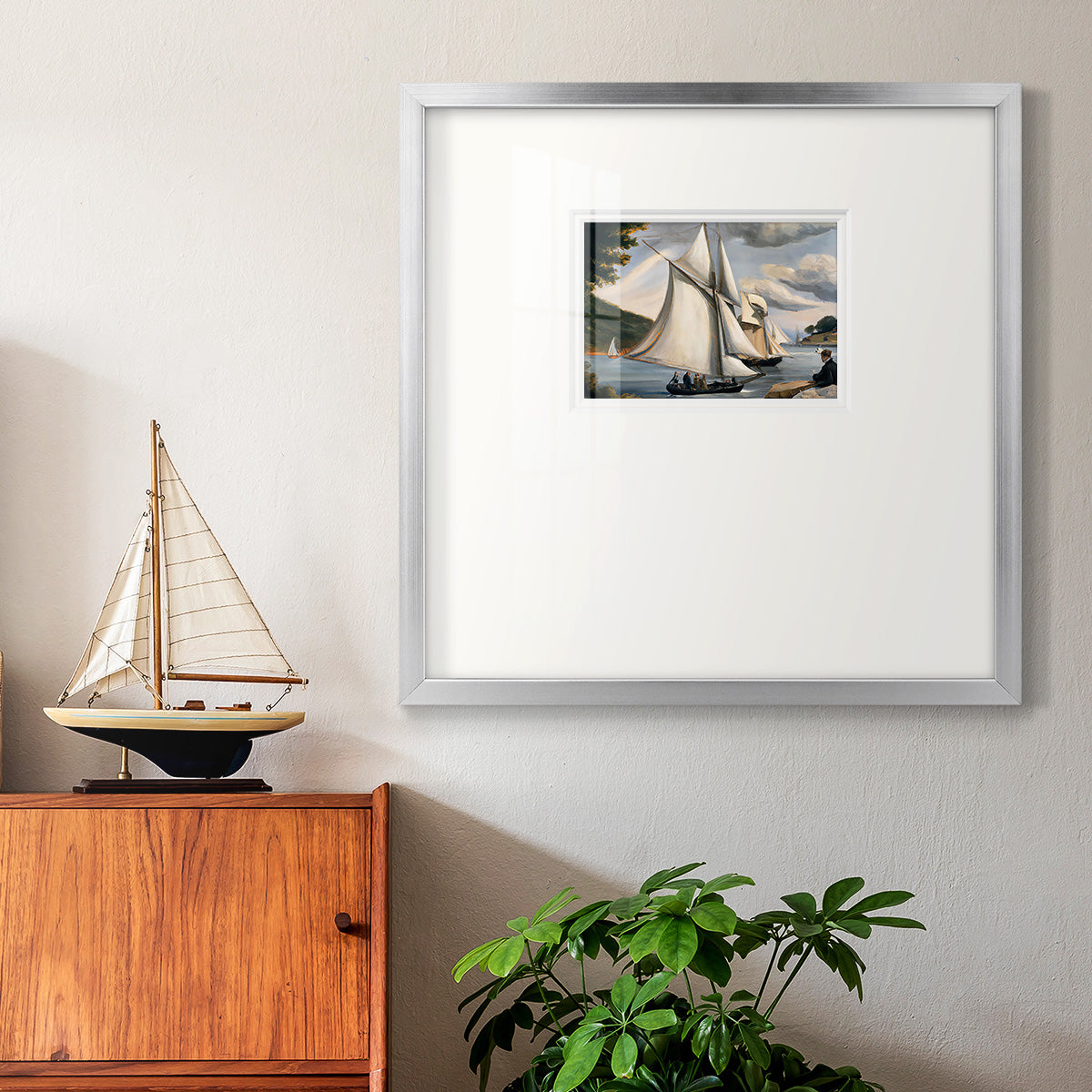 SaRiver Sail Premium Framed Print Double Matboard