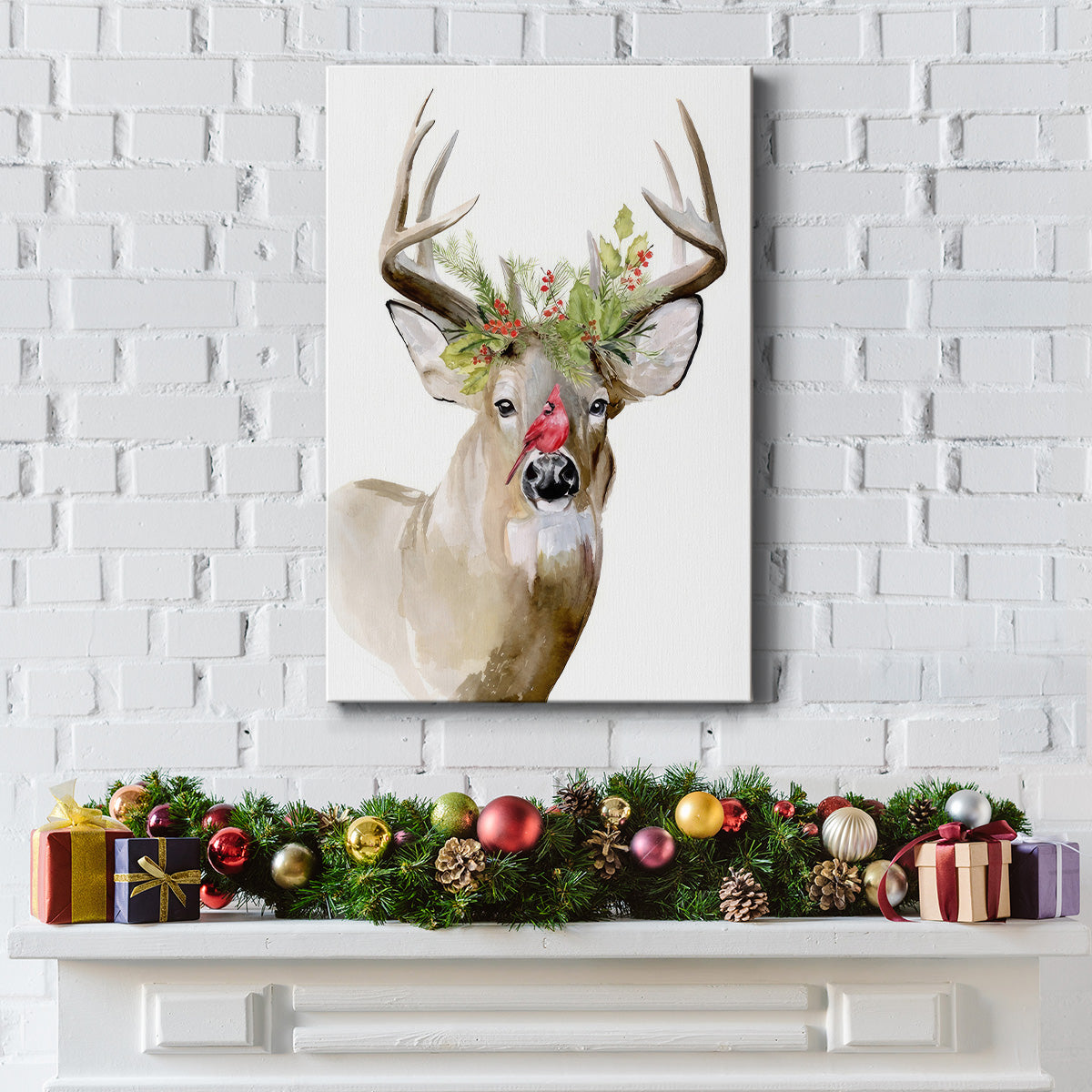 Holiday Deer II - Gallery Wrapped Canvas