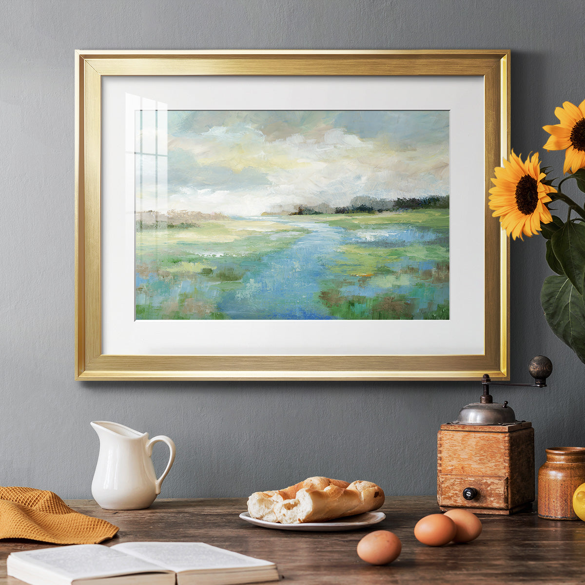 Winding Stream - Modern Framed Art Print
