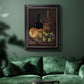 Realist still life with figs and bread by Luis Meléndez in an ornate black frame with gilded inner detail displayed in a dark-toned interior setting.