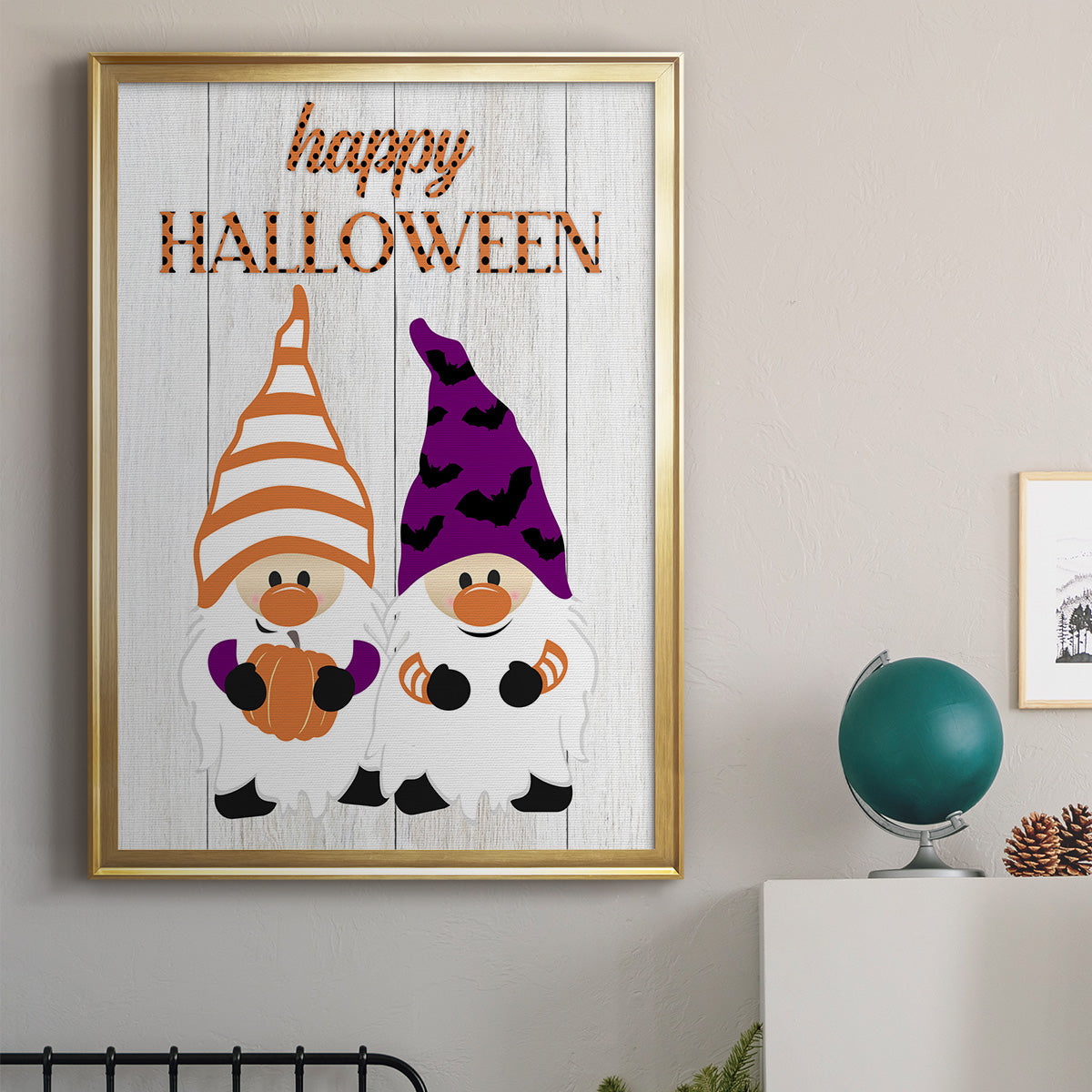 Halloween Gnomes - Modern Framed Canvas Print