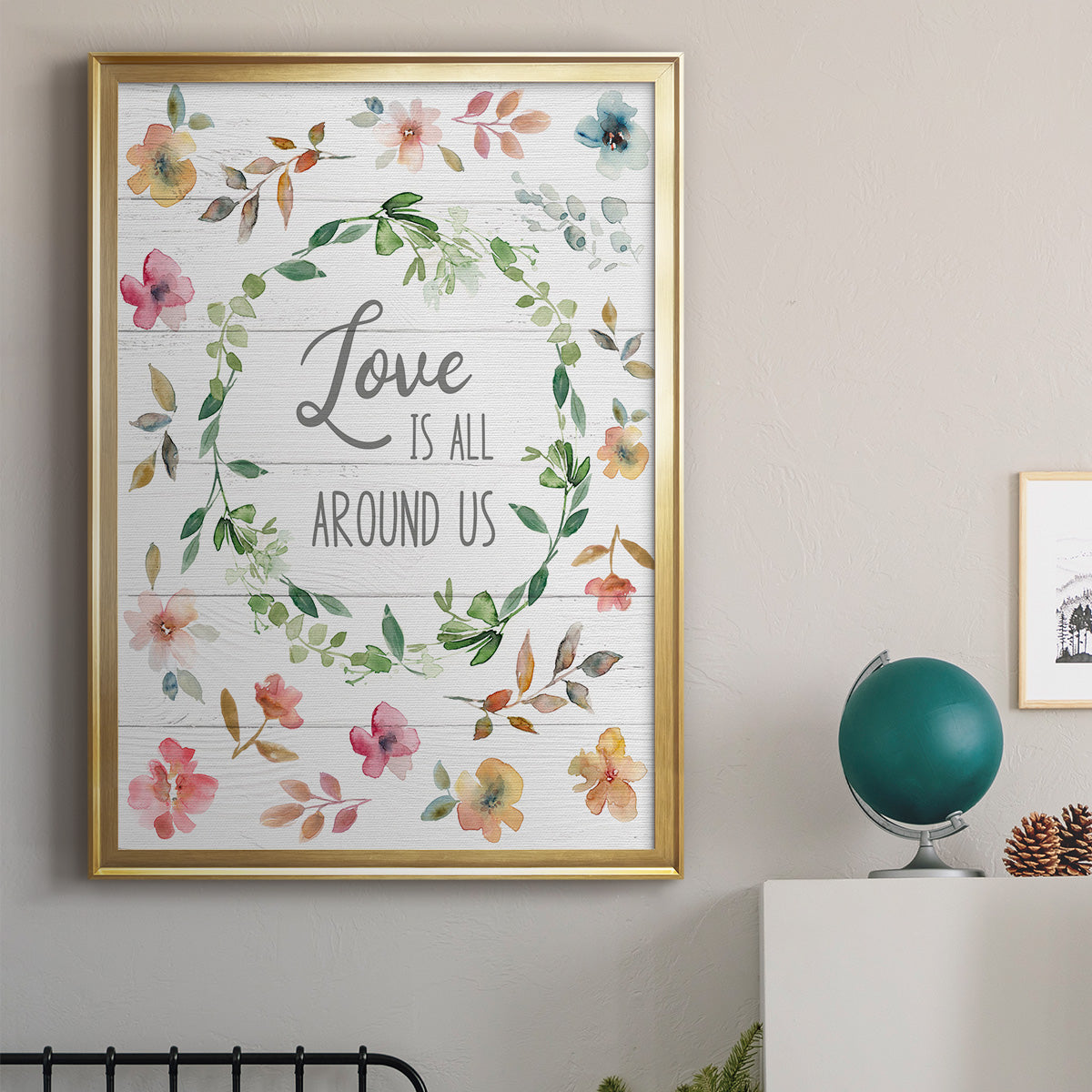 Love is All Around Us - Modern Framed Canvas Print