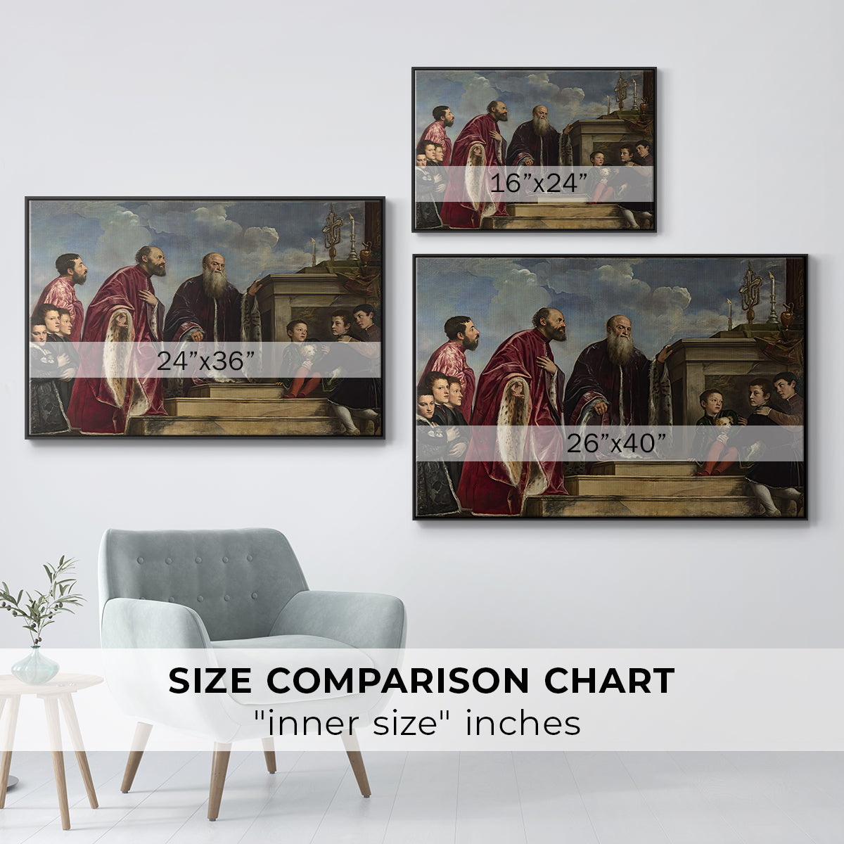 The Vendramin Family Venerating a Relic of the True Cross, c. 1540-1545 - Floater Framed Canvas Print