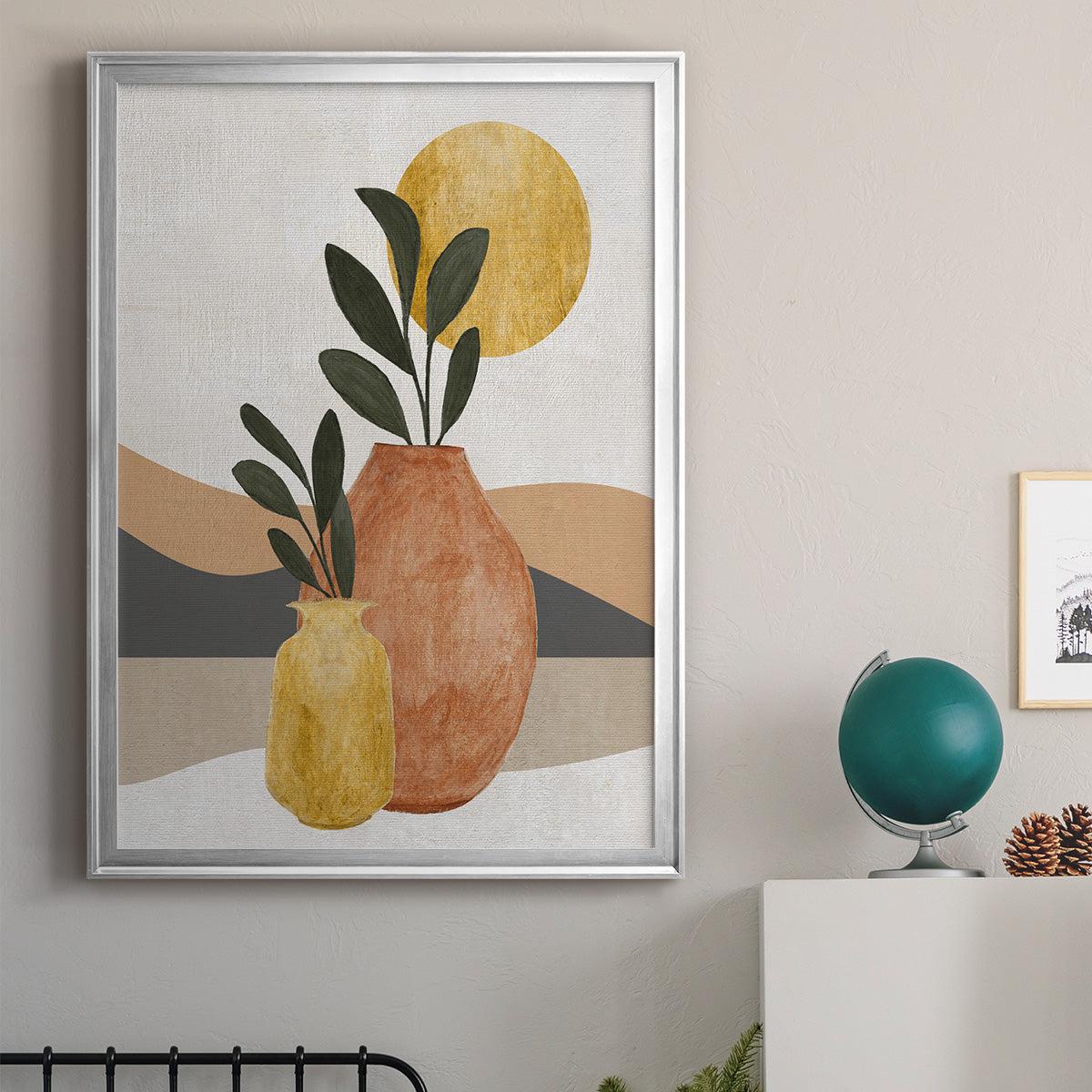 Adobe Moon II - Modern Framed Canvas Print