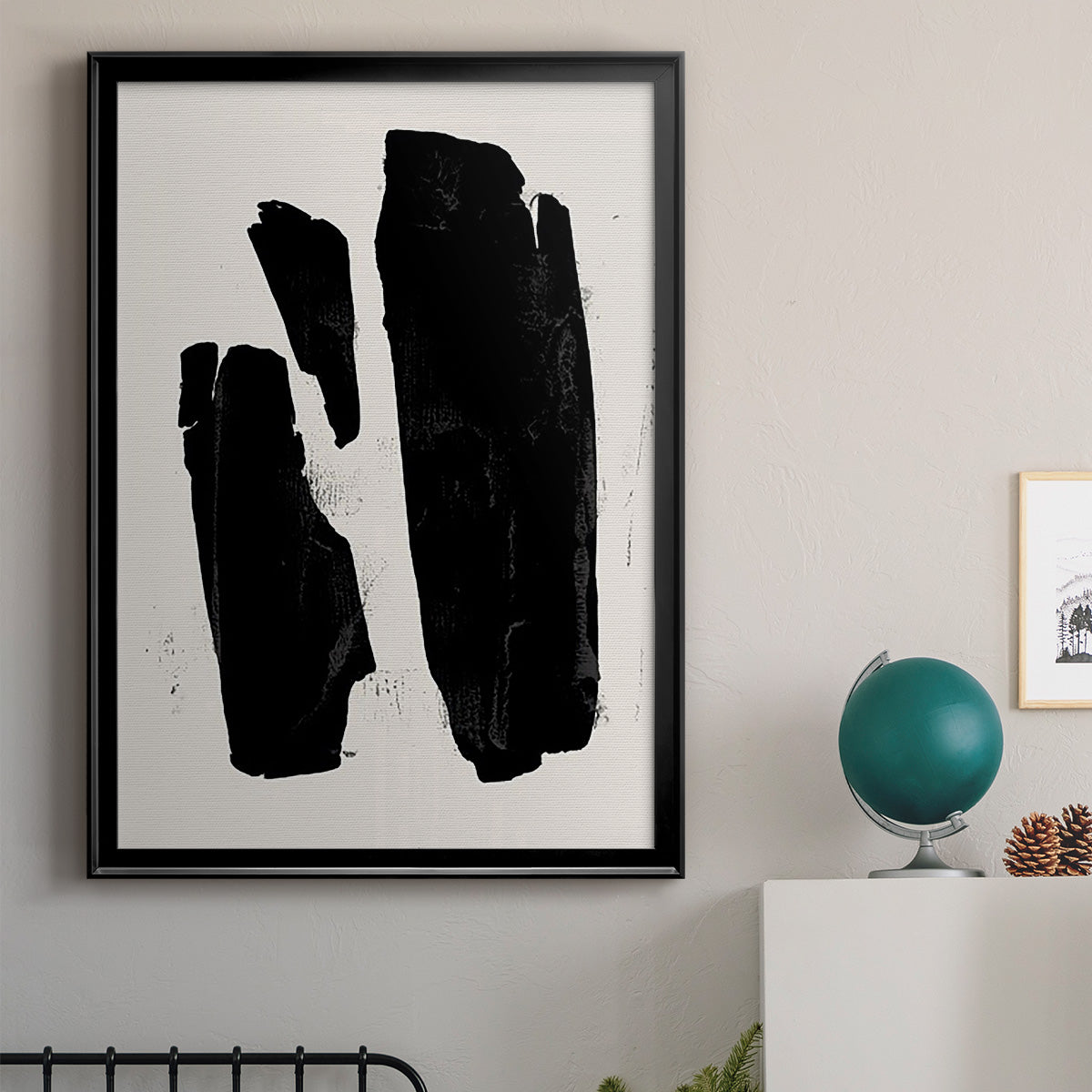 Triple Block Print II - Modern Framed Canvas Print