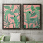 Pink and Green Birds of Paradise I - Premium Framed Canvas 2 Piece Set - Ready to Hang