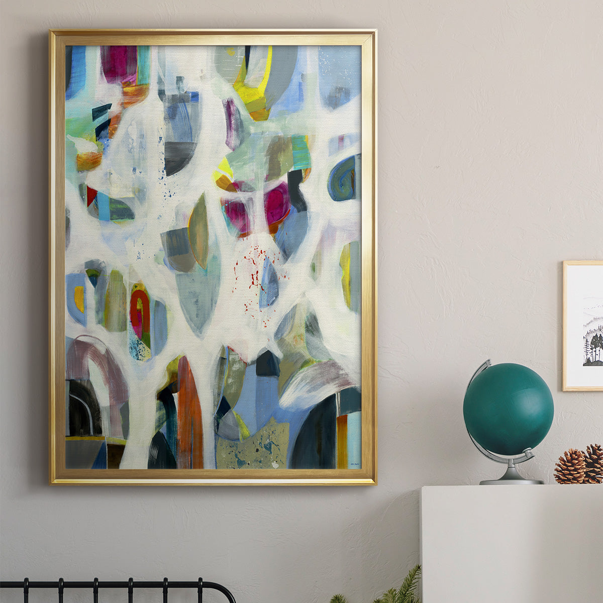 Interaction - Modern Framed Canvas Print