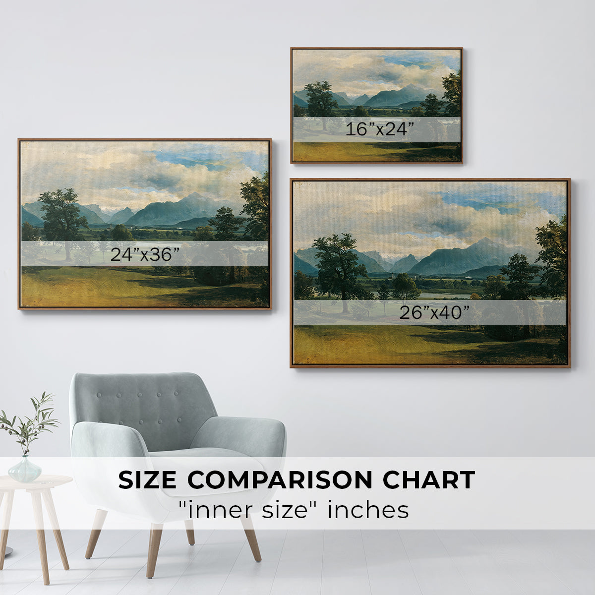 View of Liefering, 1830 - Floater Framed Canvas Print