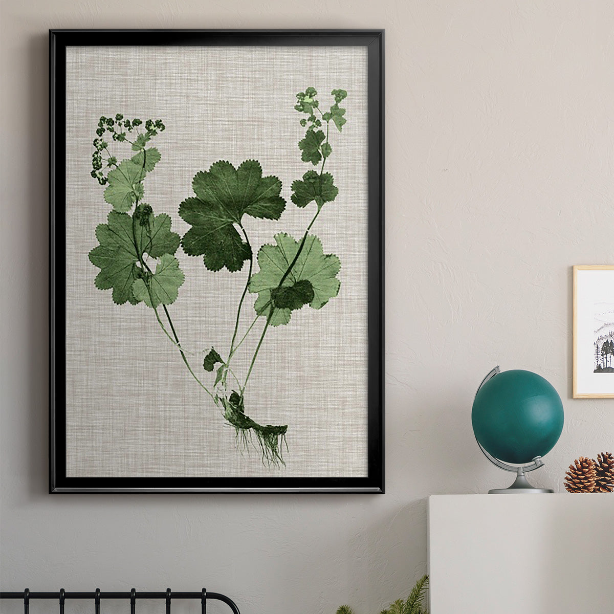 Forest Foliage on Linen I - Modern Framed Canvas Print