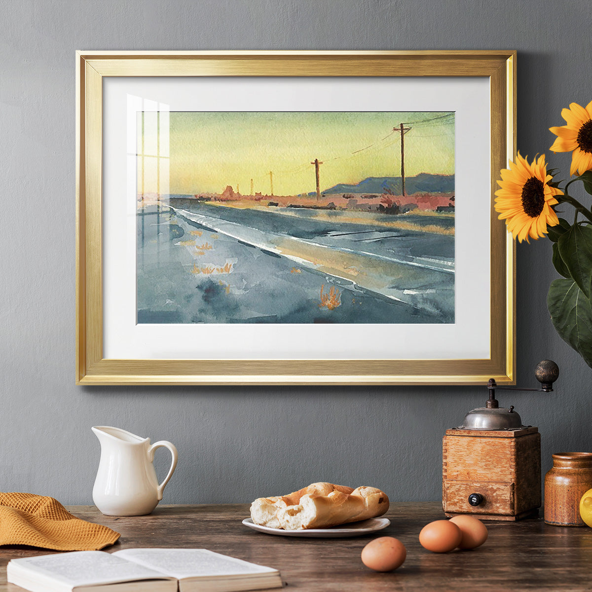 Deserted Highway I Premium Framed Print - Ready to Hang