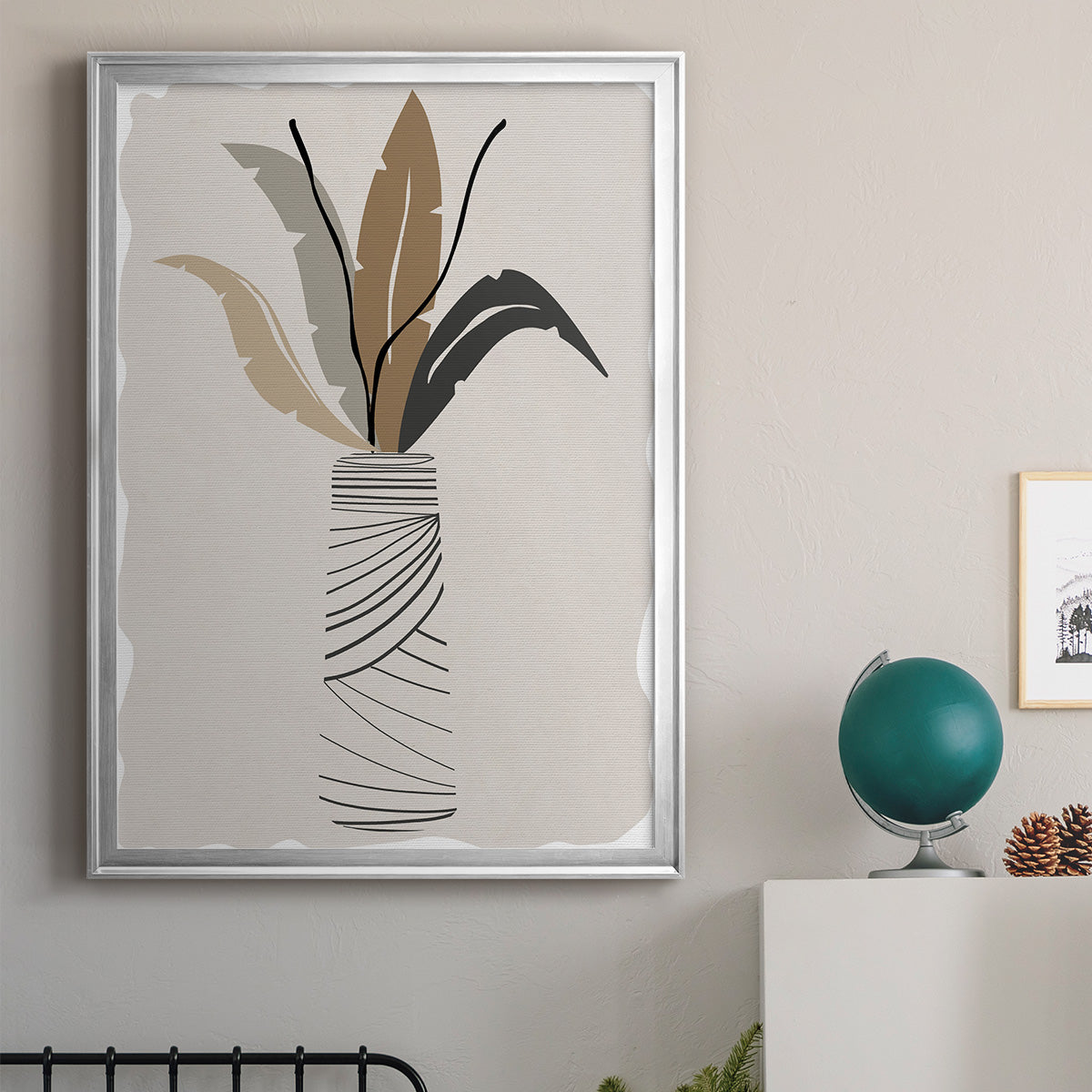 Palm Arrangement II - Modern Framed Canvas Print