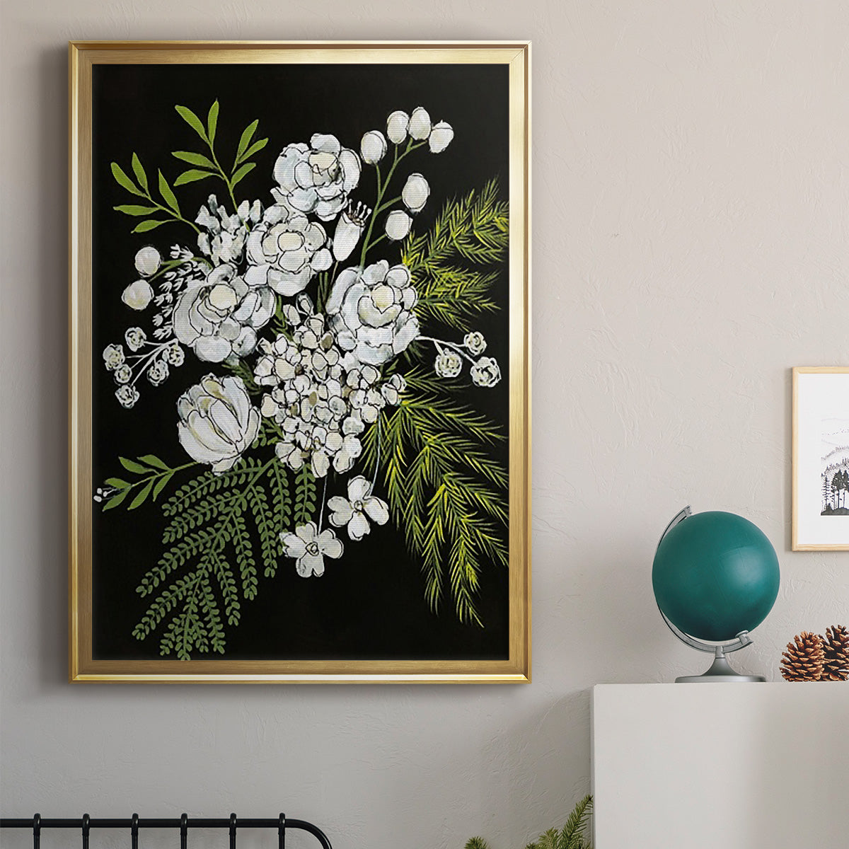 Alabaster Bouquet I - Modern Framed Canvas Print