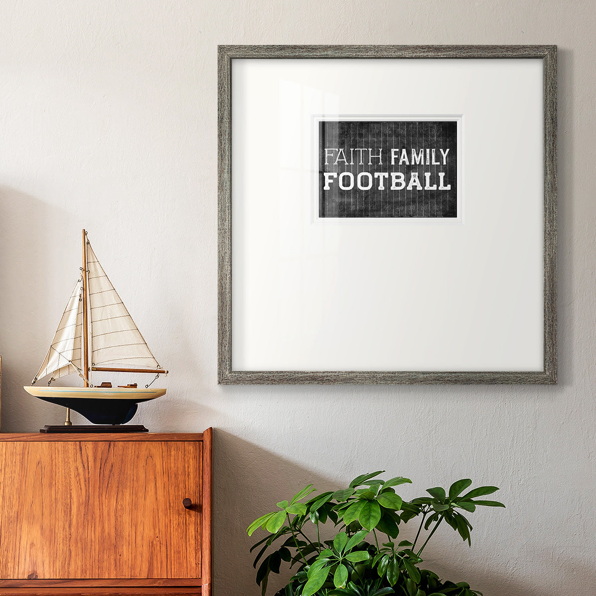 Faith Family Football Premium Framed Print Double Matboard