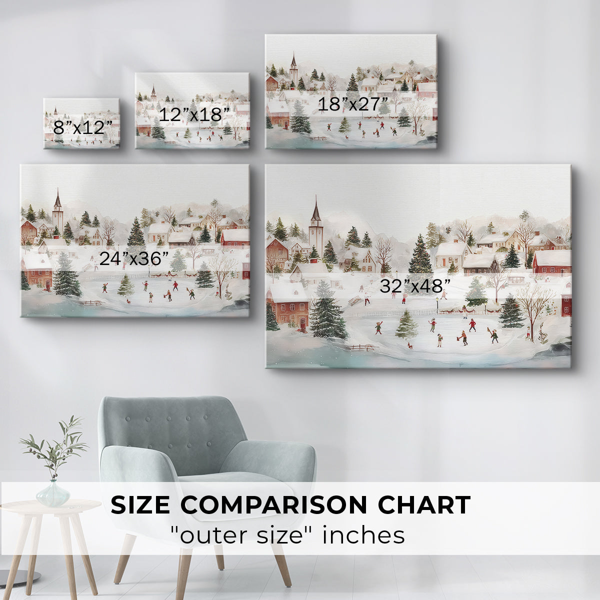 Snowwhite Manger Square - Canvas Art Print
