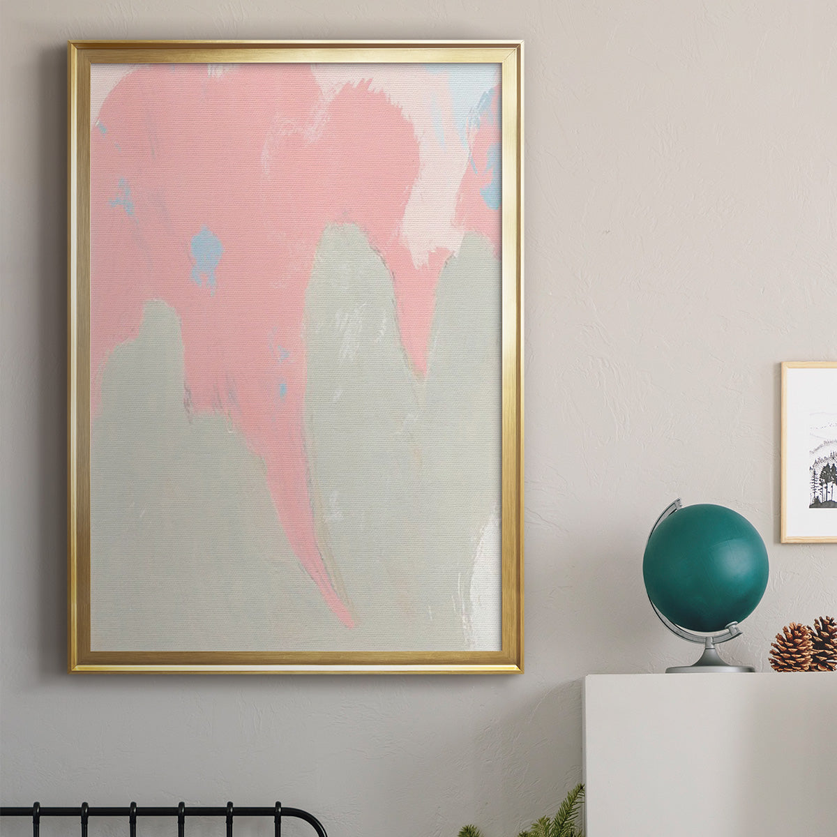 Blushing Abstract IV - Modern Framed Canvas Print