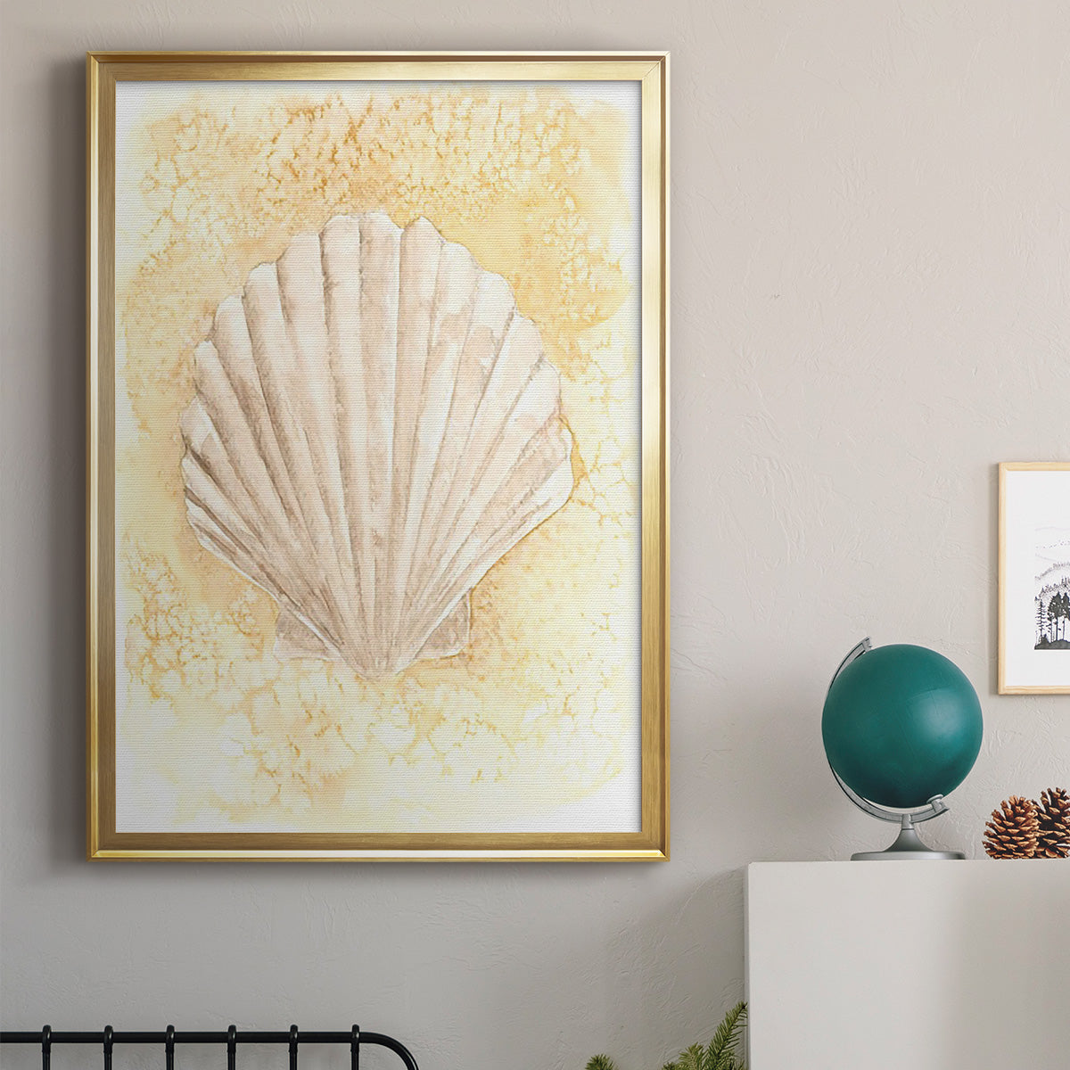Salty Seashell II - Modern Framed Canvas Print