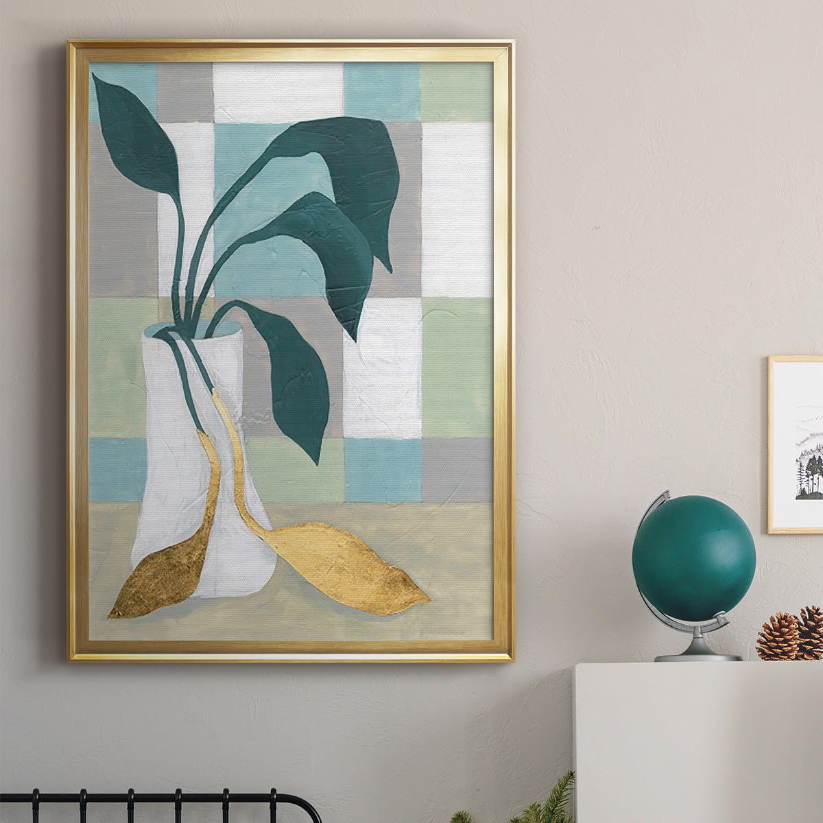 Plant Vased II - Modern Framed Canvas Print