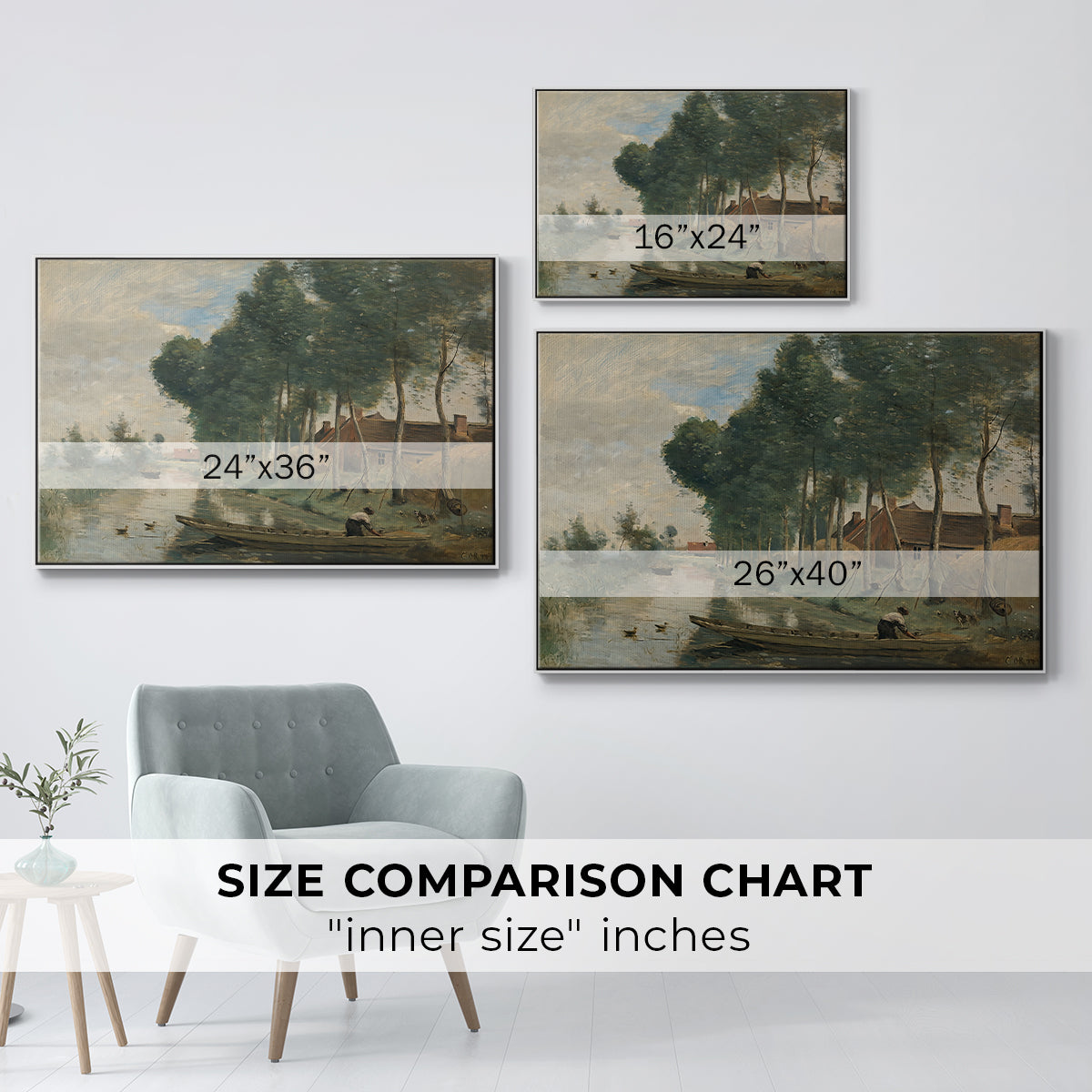 Landscape at Arleux-du-Nord, c. 1871-1874 - Floater Framed Canvas Print