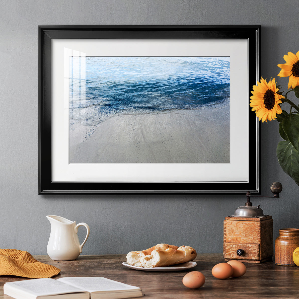 Aegean Blue Water - Modern Framed Art Print