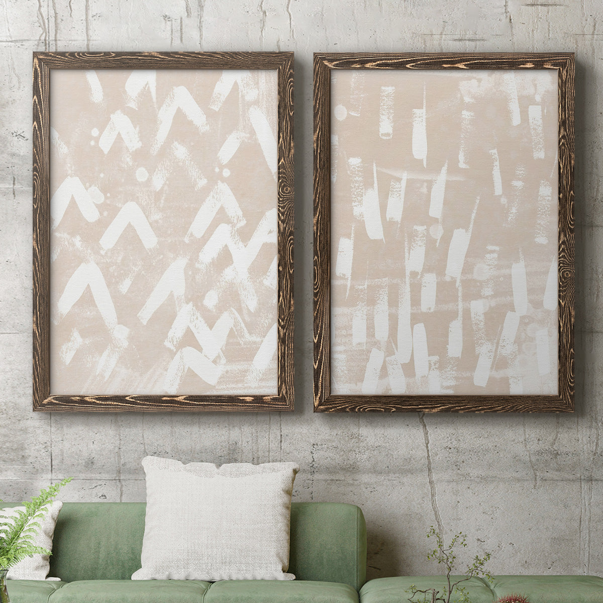 Earth Etching III - Premium Framed Canvas 2 Piece Set - Ready to Hang