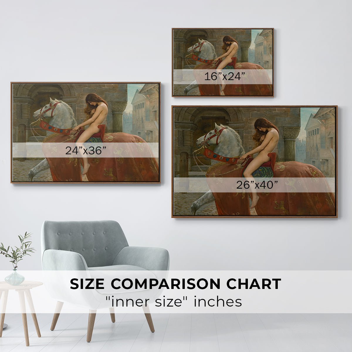 Lady Godiva, 1898 - Floater Framed Canvas Print